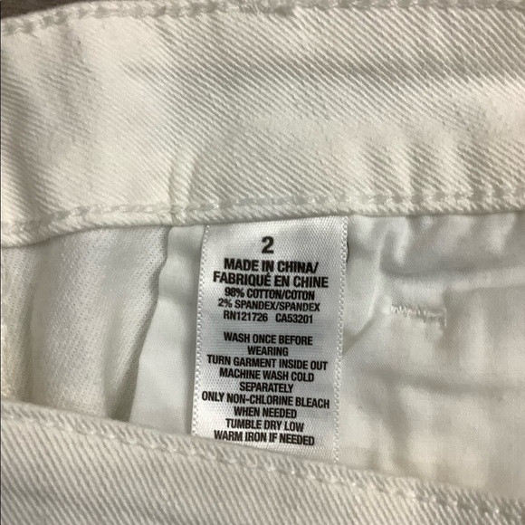 Women's Bethany Mota 2 XS Shorts White Jeans Denim Jean Cut Offs Rippec Torn New - Picture 4 of 9